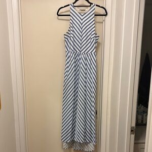 Tuckernuck Blue and White High Low Dress